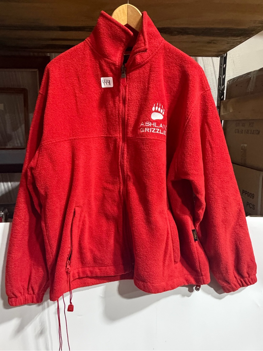 #4441-Red Fleece Full-Zip Jacket